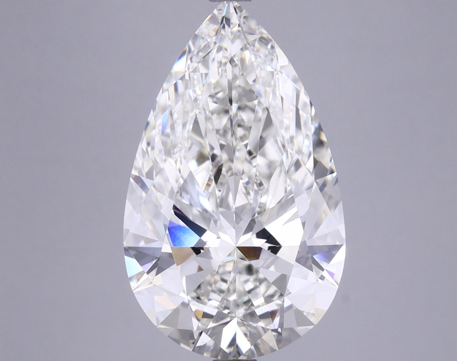 5.55 Carat Pear Shaped Ideal Cut VVS2 IGI Certified Lab Grown Diamond