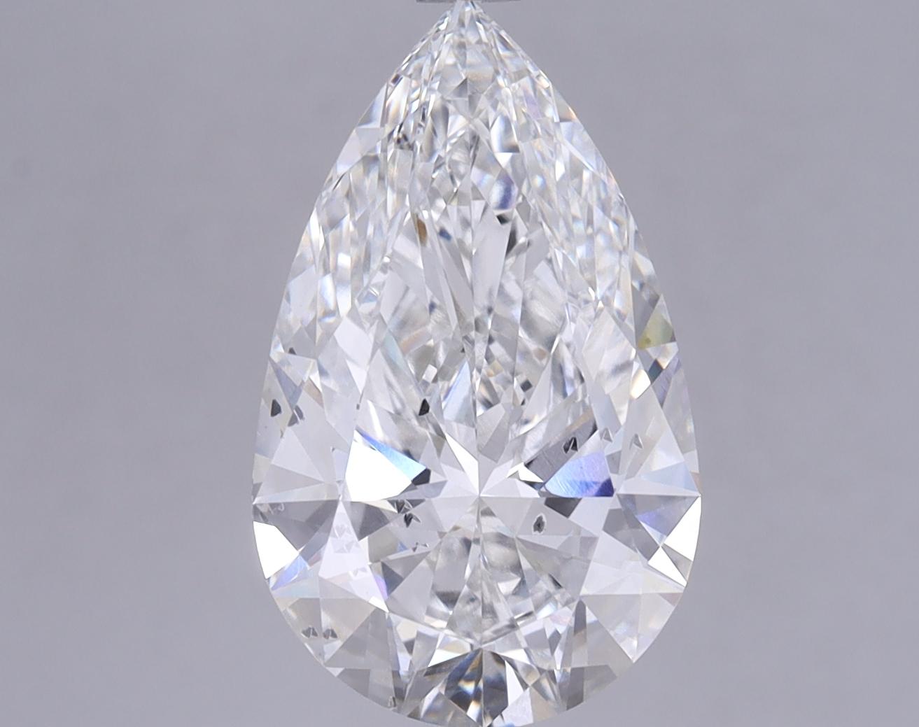 3.75 Carat Pear Shaped Ideal Cut SI1 IGI Certified Lab Grown Diamond