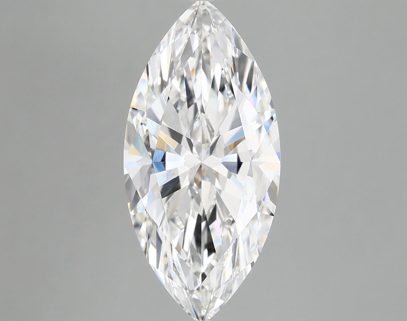 3.84 Carat Marquise Shaped Excellent Cut VVS2 IGI Certified Lab Grown Diamond