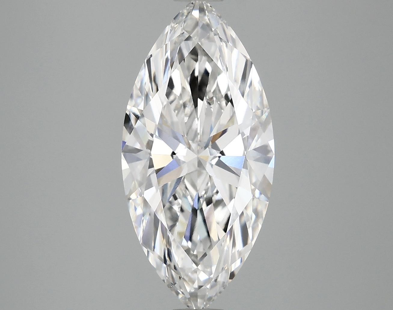 2.97 Carat Marquise Shaped Excellent Cut VVS2 IGI Certified Lab Grown Diamond
