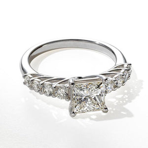 Side Stone Lab Grown Engagement Rings