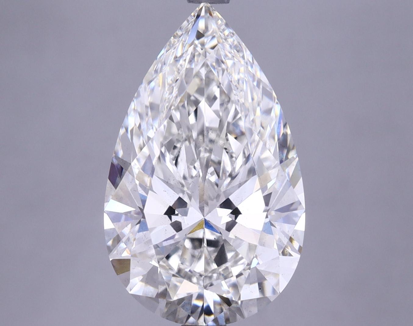 4.22 Carat Pear Shaped Ideal Cut SI1 IGI Certified Lab Grown Diamond
