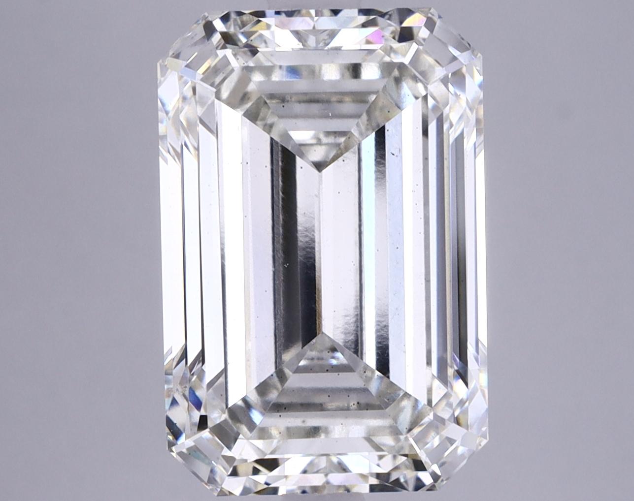 7.42 Carat Emerald Shaped Excellent Cut SI1 IGI Certified Lab Grown Diamond