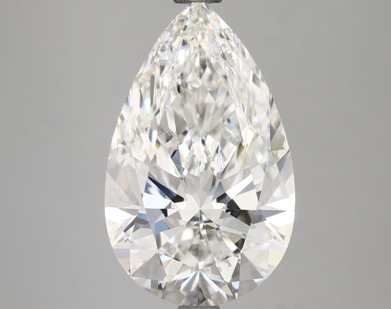 3.82 Carat Pear Shaped Ideal Cut VVS2 IGI Certified Lab Grown Diamond