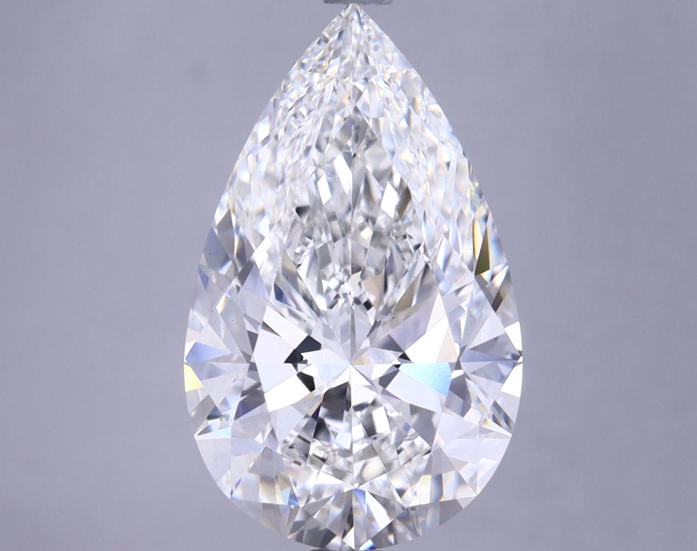 4.62 Carat Pear Shaped Ideal Cut VS2 GIA Certified Lab Grown Diamond