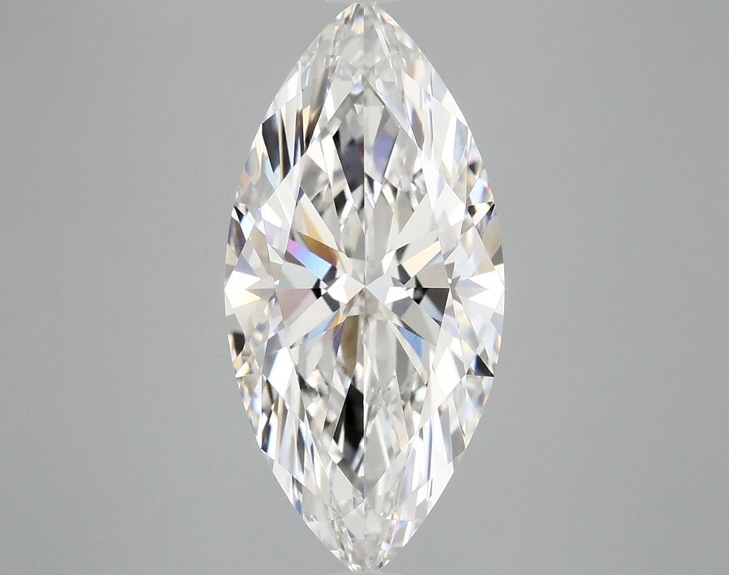 3.93 Carat Marquise Shaped Excellent Cut VVS2 IGI Certified Lab Grown Diamond
