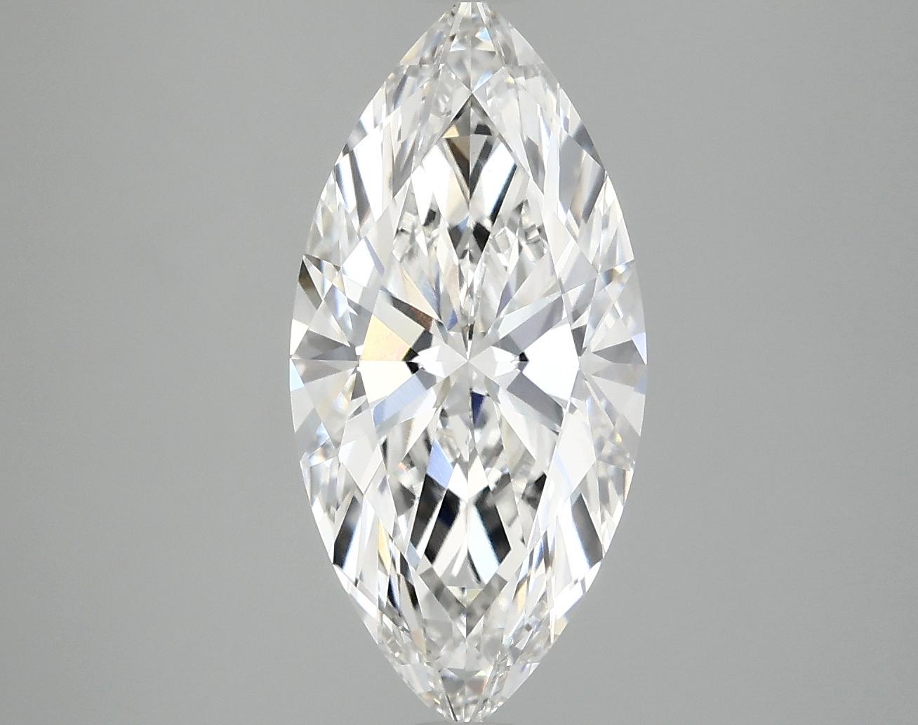 2.97 Carat Marquise Shaped Excellent Cut VVS2 IGI Certified Lab Grown Diamond