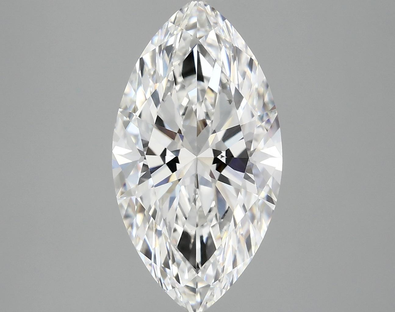 3.07 Carat Marquise Shaped Excellent Cut VVS2 IGI Certified Lab Grown Diamond