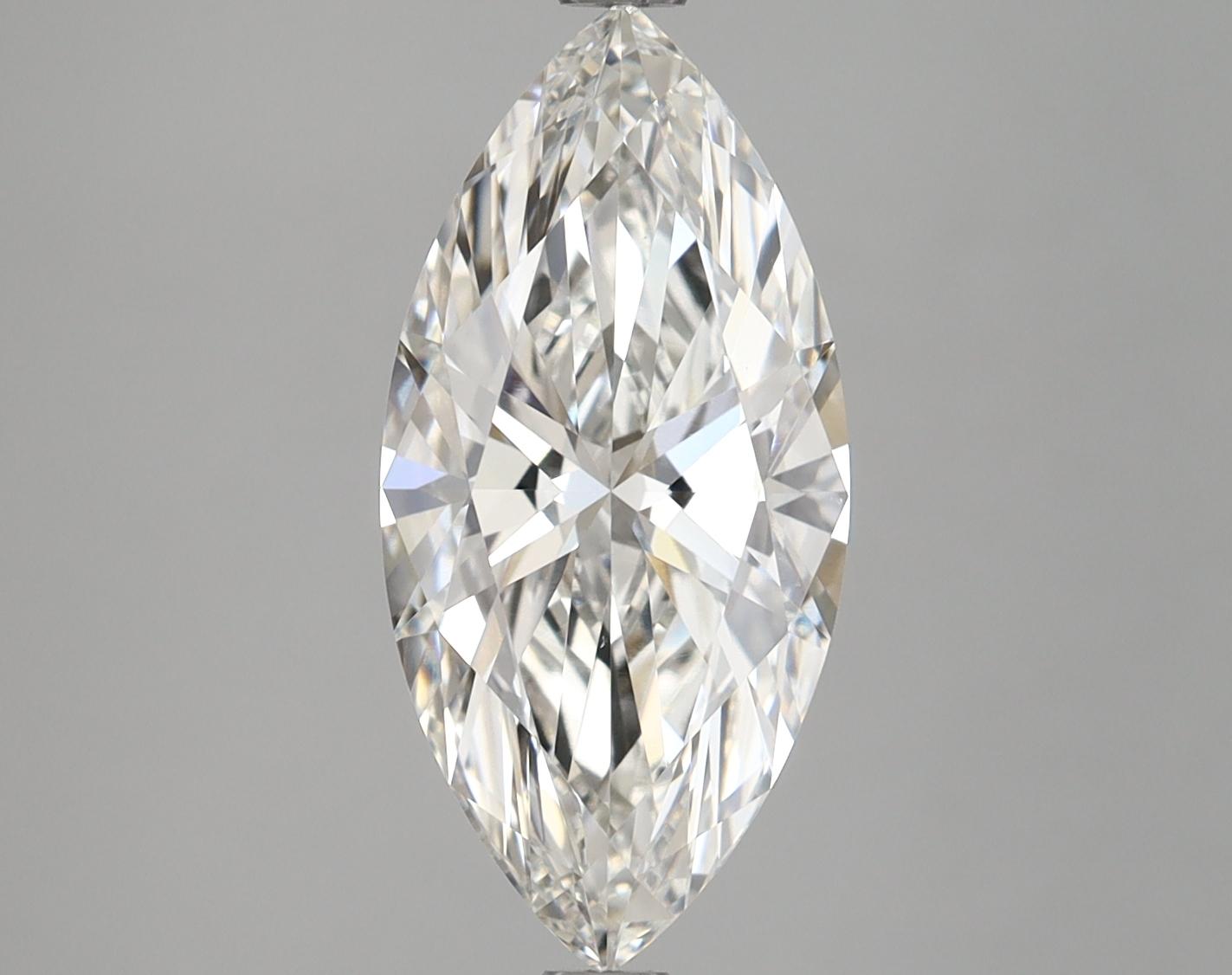 2.87 Carat Marquise Shaped Excellent Cut VVS2 IGI Certified Lab Grown Diamond