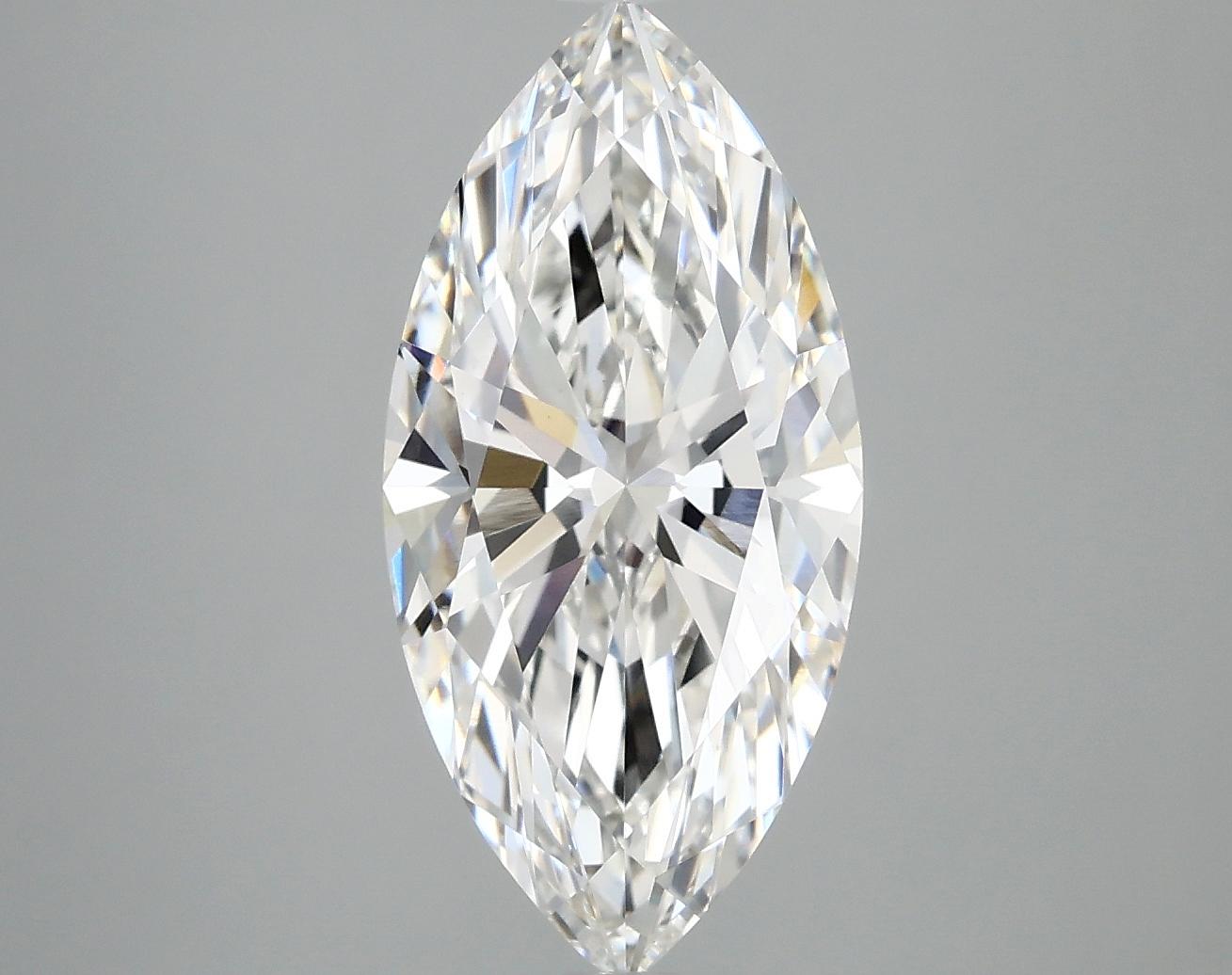 3.09 Carat Marquise Shaped Excellent Cut VVS2 IGI Certified Lab Grown Diamond