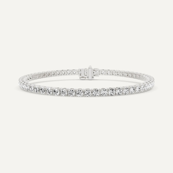 5ct Round Lab Grown Diamond Tennis Bracelet in Sterling Silver G Color SI Clarity