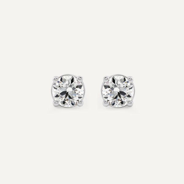 2 ctw Round Lab Grown Diamond Four Prong Studs