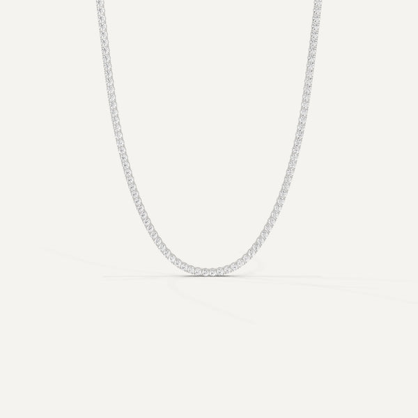 10 ctw Round Lab Grown Diamond Tennis Necklace in Sterling Silver