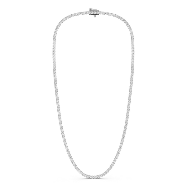 10 ctw Round Lab Grown Diamond Tennis Necklace in Sterling Silver