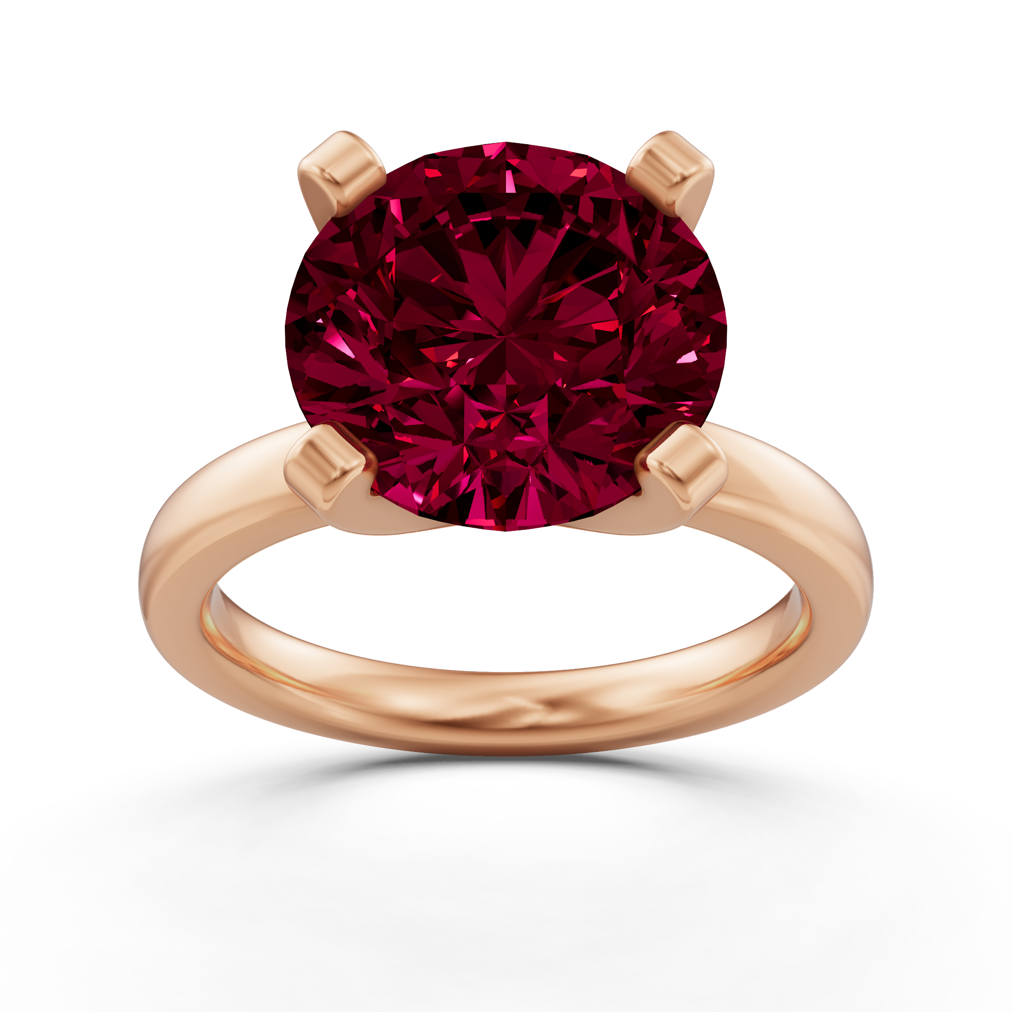 4 ctw Round Created Ruby Classic Solitaire Engagement Ring - Von Diamonds